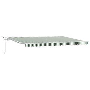 vidaXL Vedett&auml;v&auml; markiisi Vihre&auml; ja valkoinen 500 &times; 300 cm Polyesteri