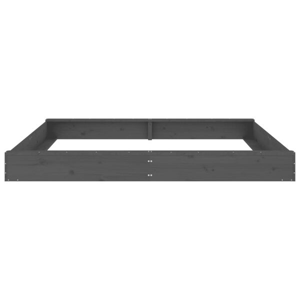 vidaXL Hiekkalaatikko istuimilla harmaa neliö täysi mänty