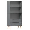 vidaXL Kirjahylly MOLDE harmaa 85x35x170,5 cm t&auml;ysi m&auml;nty
