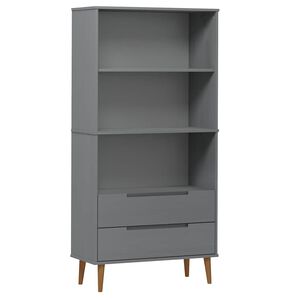 vidaXL Kirjahylly MOLDE harmaa 85x35x170,5 cm t&auml;ysi m&auml;nty