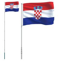 vidaXL Kroatian lippu ja lipputanko 5,55 m alumiini