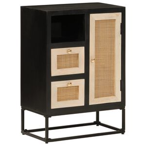 vidaXL Senkki musta 55x30x76 cm t&auml;ysi mangopuu ja rauta