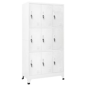 vidaXL Lukkokaappi 9 lokerolla ter&auml;s 90x45x180 cm Harmaa