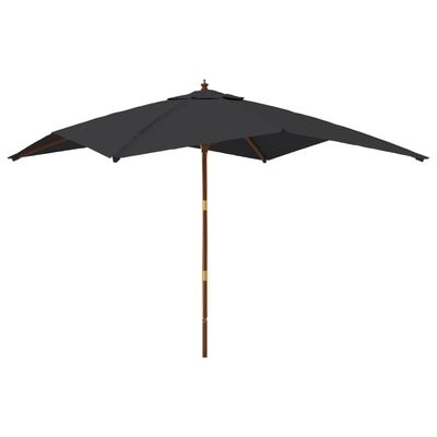 vidaXL Puutarhan aurinkovarjo puutolppa musta 300x300x273 cm
