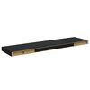vidaXL Kelluvat sein&auml;hyllyt 2kpl korkeakiilto musta 90x23,5x3,8 cm MDF