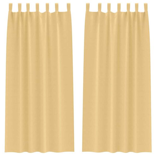 vidaXL Pimentävä verho renkailla 2 pcs Beige 245 x 140 cm Polyesteri