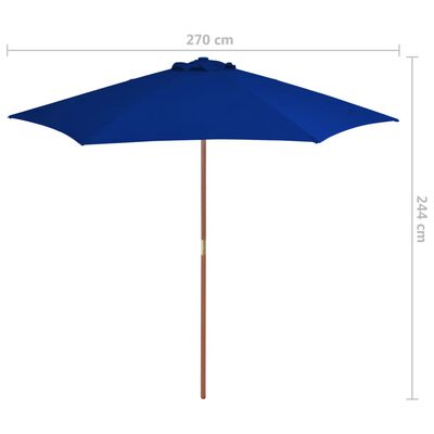 vidaXL Aurinkovarjo puurunko sininen 270 cm