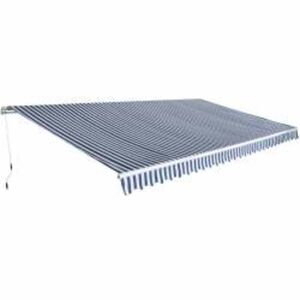 vidaXL Taittuva k&auml;sik&auml;ytt&ouml;inen markiisi 600 cm sininen/valkoinen