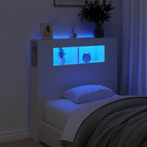 vidaXL S&auml;ngynp&auml;&auml;ty LED-valoilla valk. 100x18,5x103,5 cm tekninen puu