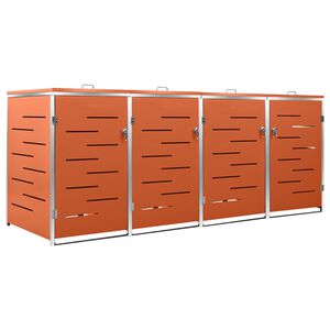 vidaXL Nelj&auml;n roska-astian vaja 276,5x77,5x115 cm ruostumaton ter&auml;s