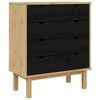 vidaXL Laukkaava OTTA Musta 76,5 x 39,5 x 90 cm T&auml;ysi m&auml;nty