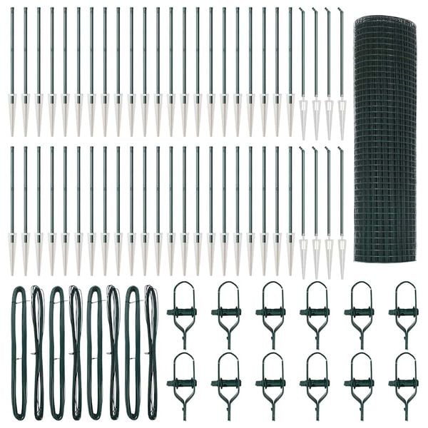 vidaXL Aitalatu Vihre&auml; 100 x 0,5 m (16 x 16 mm verkko) Ter&auml;s ja PVC