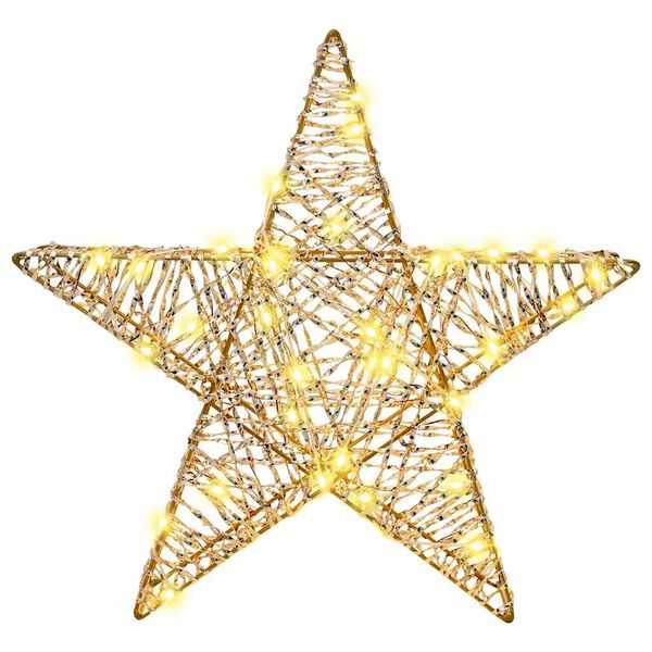 vidaXL 3D T&auml;hti 50 LED-valoilla L&auml;mmin valkoinen 55 x 52.5 x 9 cm PET