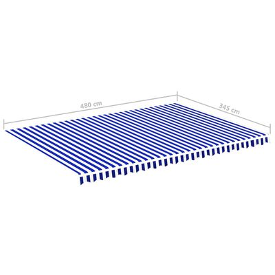 vidaXL Varakangas markiisiin sininen ja valkoinen 5x3,5 m