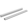 vidaXL Kaapintanko 2 kpl Hopea 372 x 15 x 29 mm Alumiiniseos