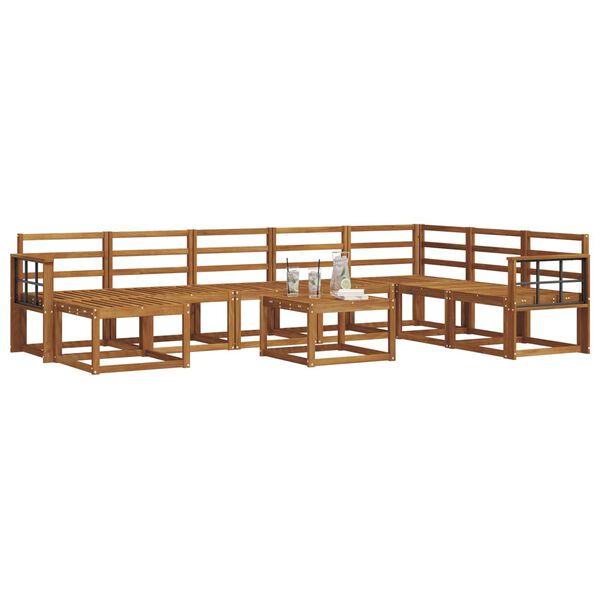 vidaXL Ulkosohvakokoelma 9 pcs Luonnollinen Tihe&auml; akasiapuu