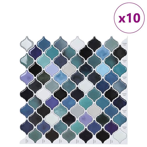 vidaXL Lanturn-laatta 10 pcs Sinivihre&auml; 27 x 27 cm Polyuretaani ja PET