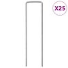 vidaXL Maatapit U-muotoinen 25 pcs 15x3,5 cm galvanoitu ter&auml;s