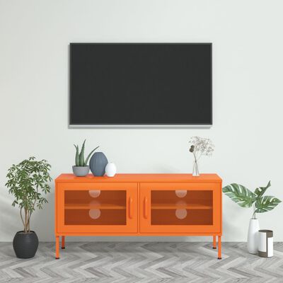 vidaXL TV-taso oranssi 105x35x50 cm teräs
