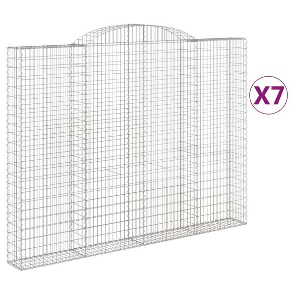 vidaXL Kaarevat kivikorit 7 kpl 300x30x220/240 cm galvanoitu rauta