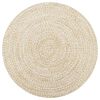 vidaXL K&auml;sintehty juuttimatto valkoinen ja luonnollinen kuvio 120 cm