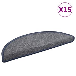 vidaXL Porrasmatot 15 kpl 56x17x3 cm vaaleanharmaa ja sininen puolipy&ouml;re&auml;