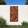 vidaXL Puutarhasein&auml;koriste 105x55 cm corten ter&auml;s lehtikuvio