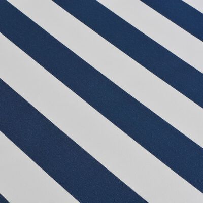 vidaXL Käsikäyttöinen taittuva markiisi 400 cm sininen/valkoinen