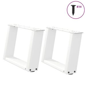 vidaXL Sohvap&ouml;yd&auml;n jalat U-muotoiset 2 kpl valkoinen 40x(30-31) cm ter&auml;s