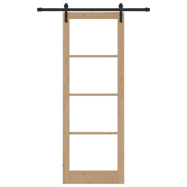 vidaXL Liukuovi ORKDAL Luonnollinen 83 x 232 cm Täysi mänty ja lasi