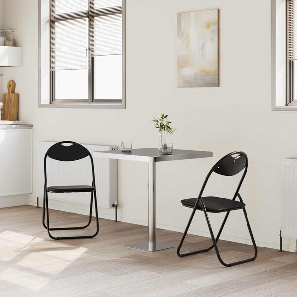 vidaXL Kangasl&auml;pp&auml;tuoli 2 pcs Musta 48 x 43,5 x 81 cm Nahkavaatetus
