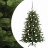 vidaXL Tekokuusi joulupalloilla 120 cm 150 LEDi&auml; L&auml;mpim&auml;n Valkoinen