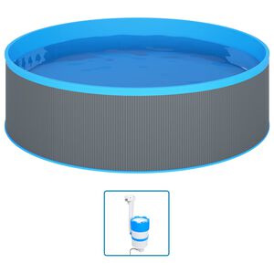 vidaXL Kahluuallas ripustettava pintakaivo ja pumppu 350x90 cm harmaa