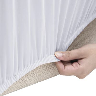 vidaXL Joustava sohvanpäällinen valkoinen polyesteri jersey