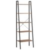 vidaXL 5-kerroksinen lattiahylly tummanruskea ja musta 56x35x174 cm