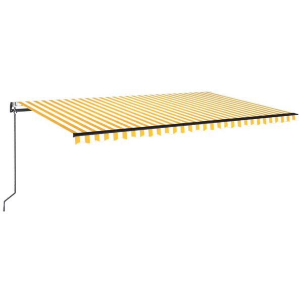 vidaXL Sis&auml;&auml;nkelattava markiisi LED/tuulisensori 500x350 cm keltavalk.