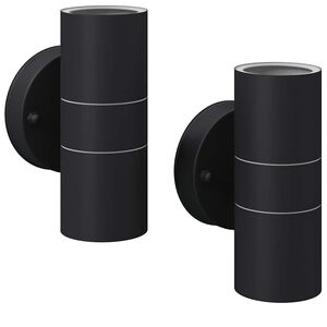 vidaXL LED-sein&auml;valaisimet ulkotiloihin 2 kpl Ruost. ter&auml;s Yl&ouml;s/alas