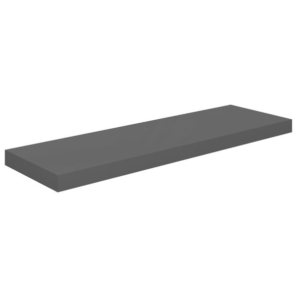 vidaXL Kelluvat sein&auml;hyllyt 4kpl korkeakiilto harmaa 80x23,5x3,8cm MDF