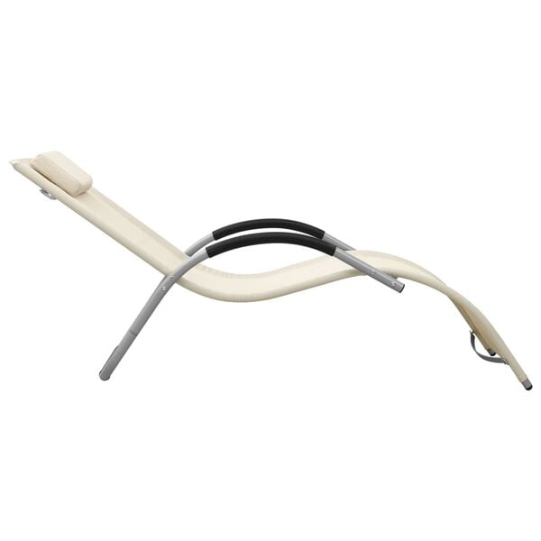 vidaXL Aurinkotuolit 2 kpl Textilene kerma ja harmaa