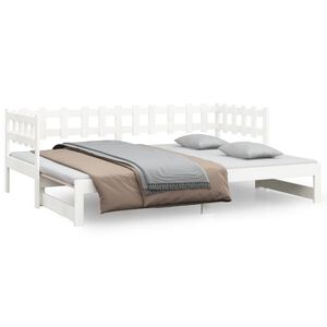 vidaXL Sohvas&auml;nky ulosvedett&auml;v&auml; valkoinen 2x (90x190) cm t&auml;ysi m&auml;nty