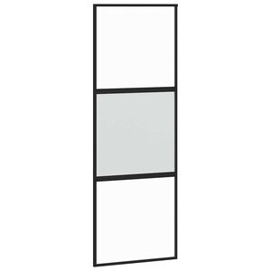 vidaXL Liukuovi musta 76x205 cm karkaistu lasi ja alumiini