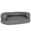 vidaXL Ergonominen vaahtomuovi koirans&auml;nky harmaa 60x42 cm keinonahka