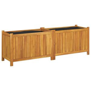 vidaXL Ulkokukkalaatikko vuorella 153x38,5x50 cm t&auml;ysi akasiapuu
