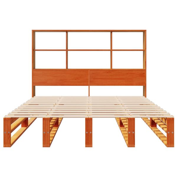 vidaXL S&auml;ngynrunko ilman patjaa vahanruskea 150x200 cm t&auml;ysi puu