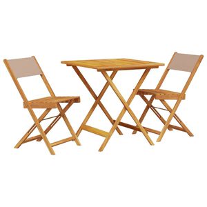 vidaXL 3-osainen Bistrosarja taupe kangas ja t&auml;ysi m&auml;nty