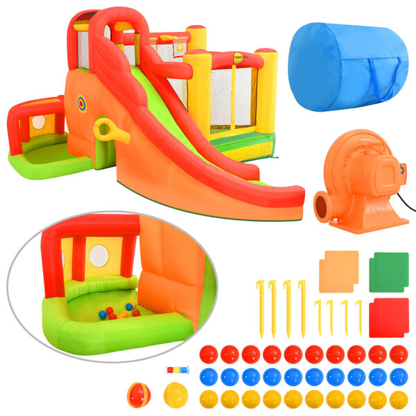 Happy Hop Täytettävä pomppulinna liukumäellä 450x380x230 cm PVC