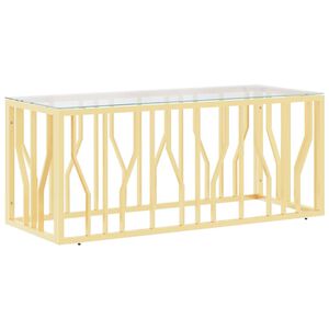 vidaXL Sohvap&ouml;yt&auml; 110x45x45 cm ruostumaton ter&auml;s ja lasi