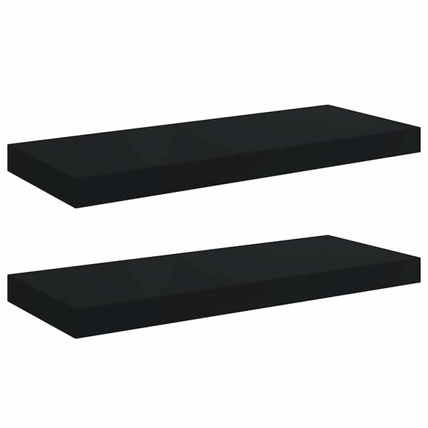 vidaXL Kelluvat sein&auml;hyllyt 2 kpl musta 60x23,5x3,8 cm MDF