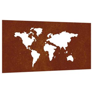 vidaXL Puutarhasein&auml;koriste 105x55 cm corten ter&auml;s karttakuvio