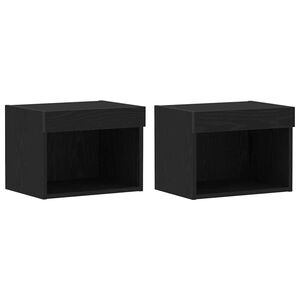 vidaXL TV-tasosetti 2 pcs Musta tammi. 40 x 30 x 30 cm Tekninen puu